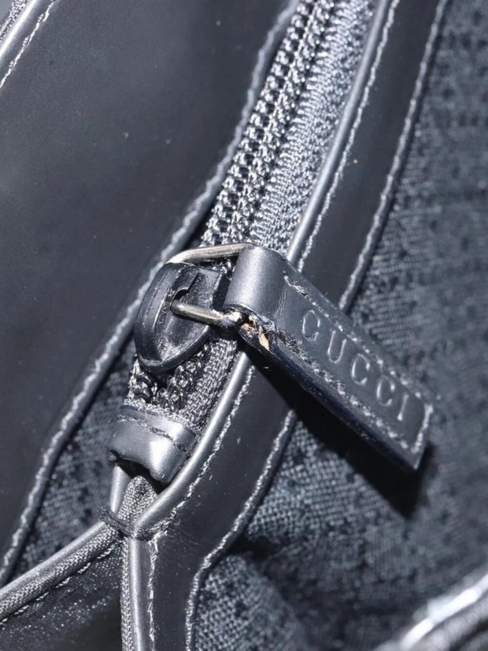 GUCCI GG Canvas Shoulder Bag Nylon Black Silver 001 3068 Auth ep12737 - Picture 12 of 16